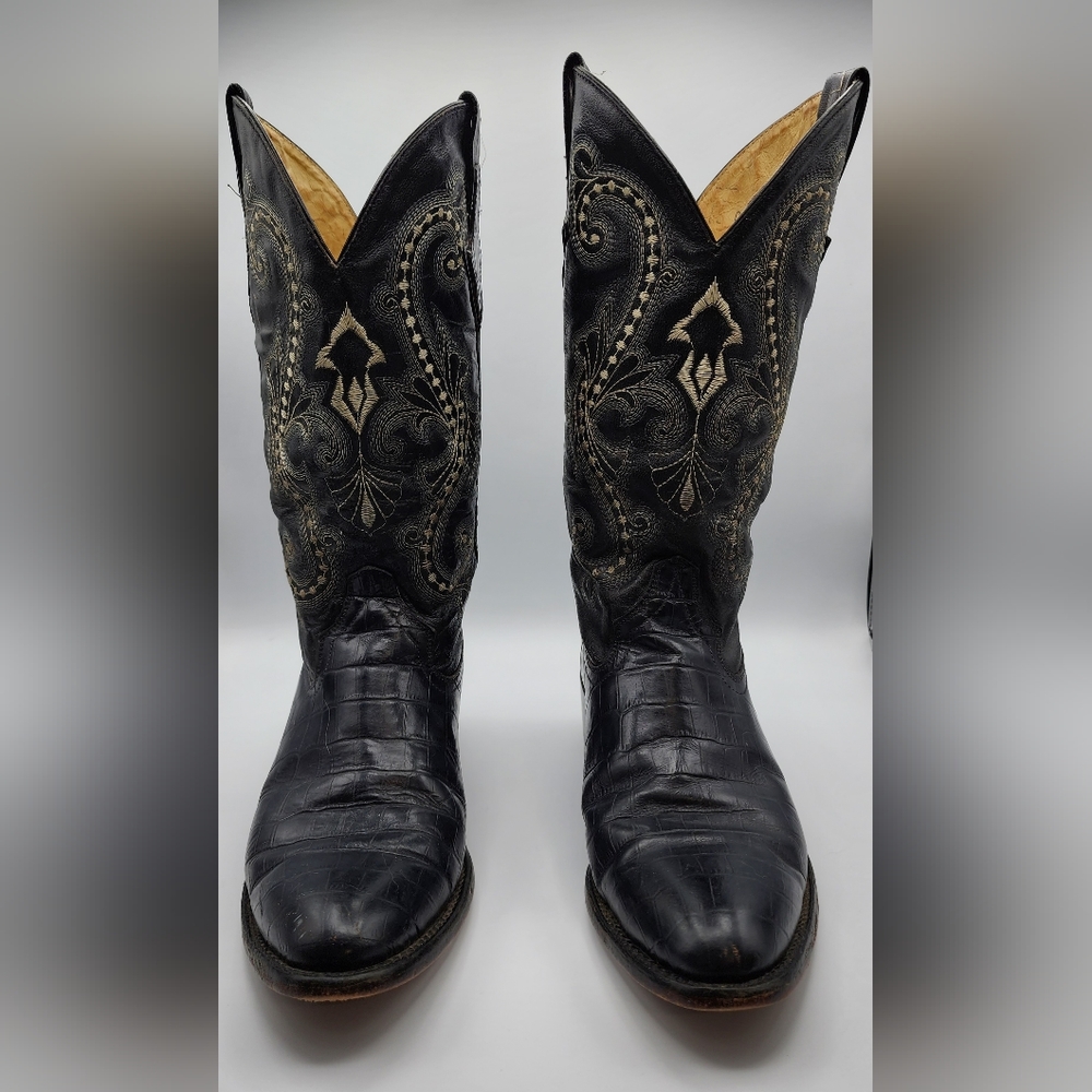 Men's Ferrini Alligator Embroidered Boots Size 8. Model 40711-04.